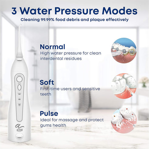 Altego Cordless Water Flosser, Professional Dental Oral Irrigator for Teeth Cleaning, Portable & Rechargeable