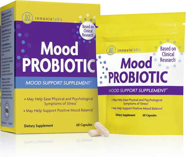 InnovixLabs Mood Probiotic for Women & Men, Digestive & Mood Support Supplement, 60 Capsules.