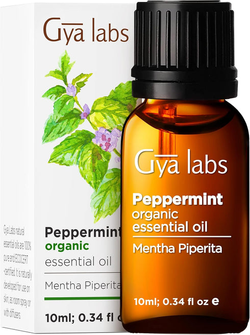 Gya Labs Organic Peppermint Oil 0.34 fl oz - Premium Grade Natural for Diffuser & Skin