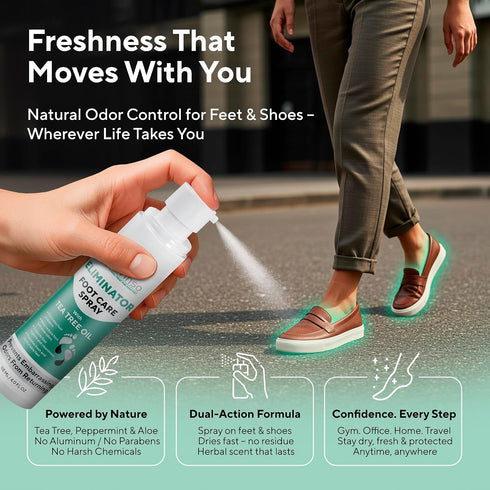 Lavinso Athletes Foot Care Spray with Tea Tree Oil Shoe Deodorizer & Foot Odor Eliminator for Smelly Feet Deodorant