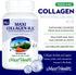 Maxi Health Marine Collagen Pills, 1000 mg Type 1 Collagen, Hyaluronic Acid Supplement, 180 Maxicaps