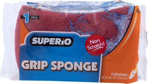 Non-Scratch Heavy Duty Dual Sided Kitchen Scrubber Sponge, 12 Sponges, Red/Pink