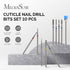 MelodySusie 10pcs Nail Drill Bits Set, 3/32 Inch Diamond Cuticle Bits for Nail Drill E-File, Manicure Tools