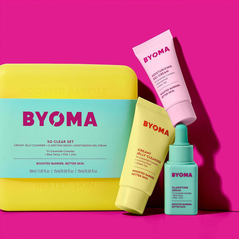 BYOMA So Clear Set - Barrier Repair Skincare Set for Acne Prone Skin - 30ml, 15ml, 15ml