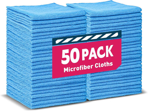 TEAWOO Microfiber Cleaning Cloths-50 Pack, Microfiber Towels Bulk, Towels for Cars & Home,