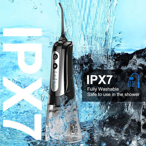 Water Dental Flosser Pick for Teeth: 4 Modes, Cordless Portable, Rechargeable 300ML IPX7 Waterproof Oral Irrigator