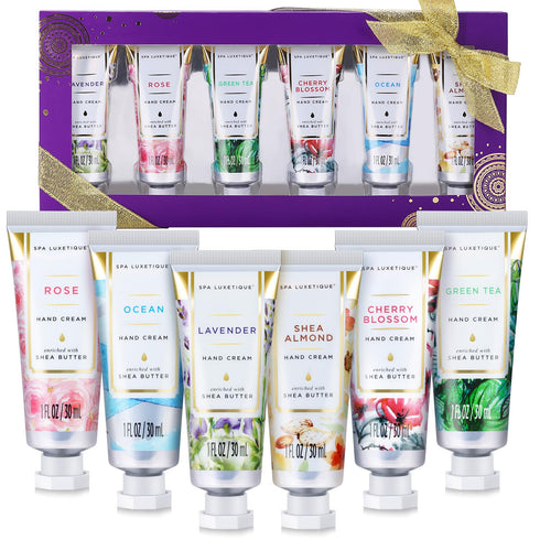 spa luxetique Hand Cream Set Gift for Women, Mini Travel Size Scented Hand Lotion with Aloe