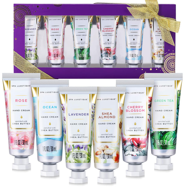 spa luxetique Hand Cream Set Gift for Women, Mini Travel Size Scented Hand Lotion with Aloe