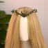 MOSTORY Handmade Moon Elf Crown - Elven Circlet Woodland Headpiece, Fairy Goddess Tiara for Halloween Cosplay