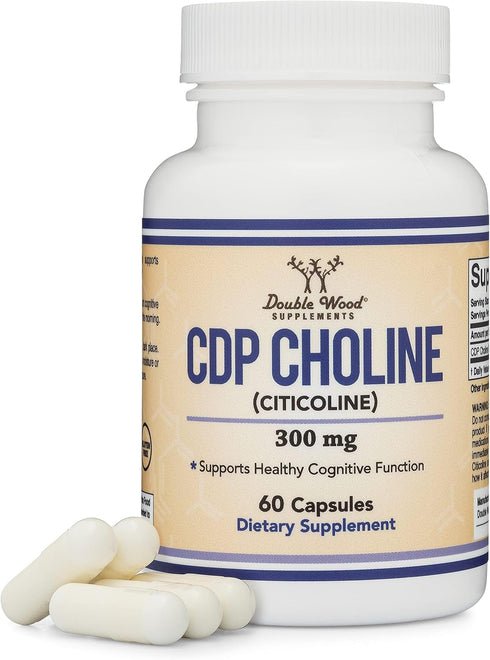 CDP Choline (Citicoline) Supplement, Pharmaceutical Grade, 60 Capsules, 300mg