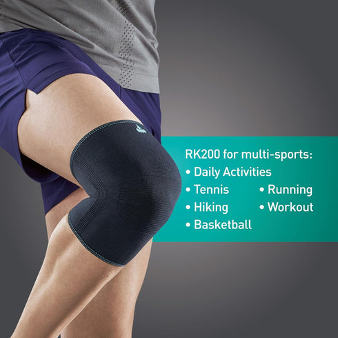 Medical RK200 Knee Compression Sleeve for Men Women - Knee Brace for Daily Activities, Running, Hiking, Basketball