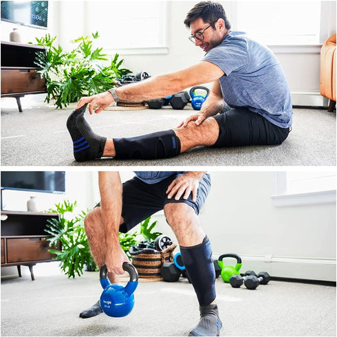 ROXOFIT Torn Calf Muscle Brace - Adjustable Neoprene Support Compression Sleeve for Calf Tear and Shin Splint Pain
