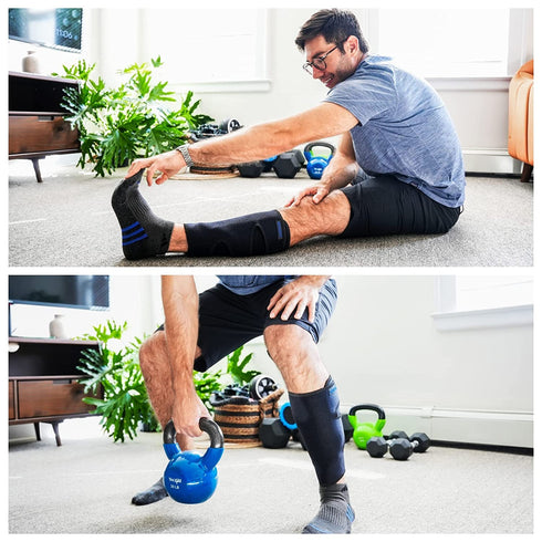 ROXOFIT Calf Brace for Torn Calf Muscle and Shin Splint Pain Relief, Adjustable Neoprene Compression Support Wrap