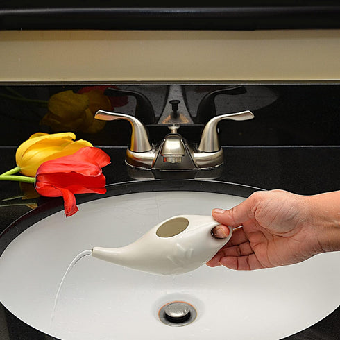 Ceramic Neti Pot for Nasal Sinus Cleansing | Microwave & Dishwasher Safe | Petite Design for Easy Use