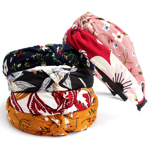 VELSCRUN Hairband - 12 Pack Wide Knotted Headbands for Women, Elastic Turban Boho Bandeau Hair Accessories