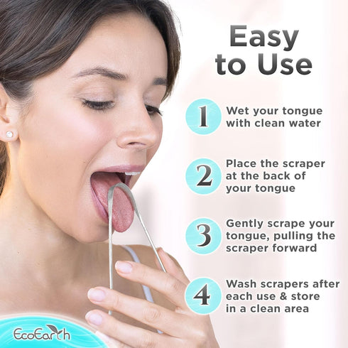 Set of 3 Tongue Scrapers for Adults, Tough Metal Tongue Cleaner with Storage Case, Stainless Steel for Fresh Breath