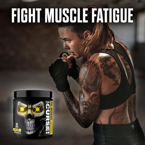 JNX SPORTS The Curse! Pre Workout Powder - Lemon Rush, 50 Servings, Boost Strength, Energy + Focus