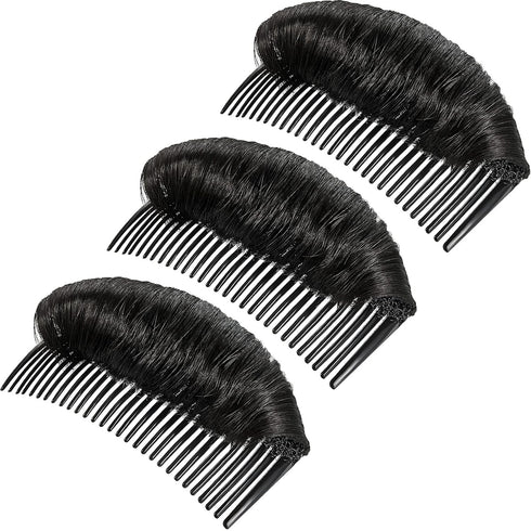 WILLBOND 3 Pieces Invisible False Hair Clips, Black Pad Bump It Up Volume Hair Base Fluffy Styling Tool for Women Girls
