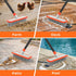 MAVRIZ Stainless Steel Concrete Brush with Long Handle - Heavy Duty Deck Brush for Concrete Cleaning, Outdoor Broom