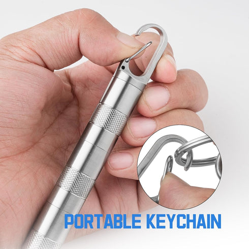 XL-4.4inch) TISUR Titanium Keychain Pill Holder,Small Travel Pill Box Case,Waterproof Portable Pocket Pill Container
