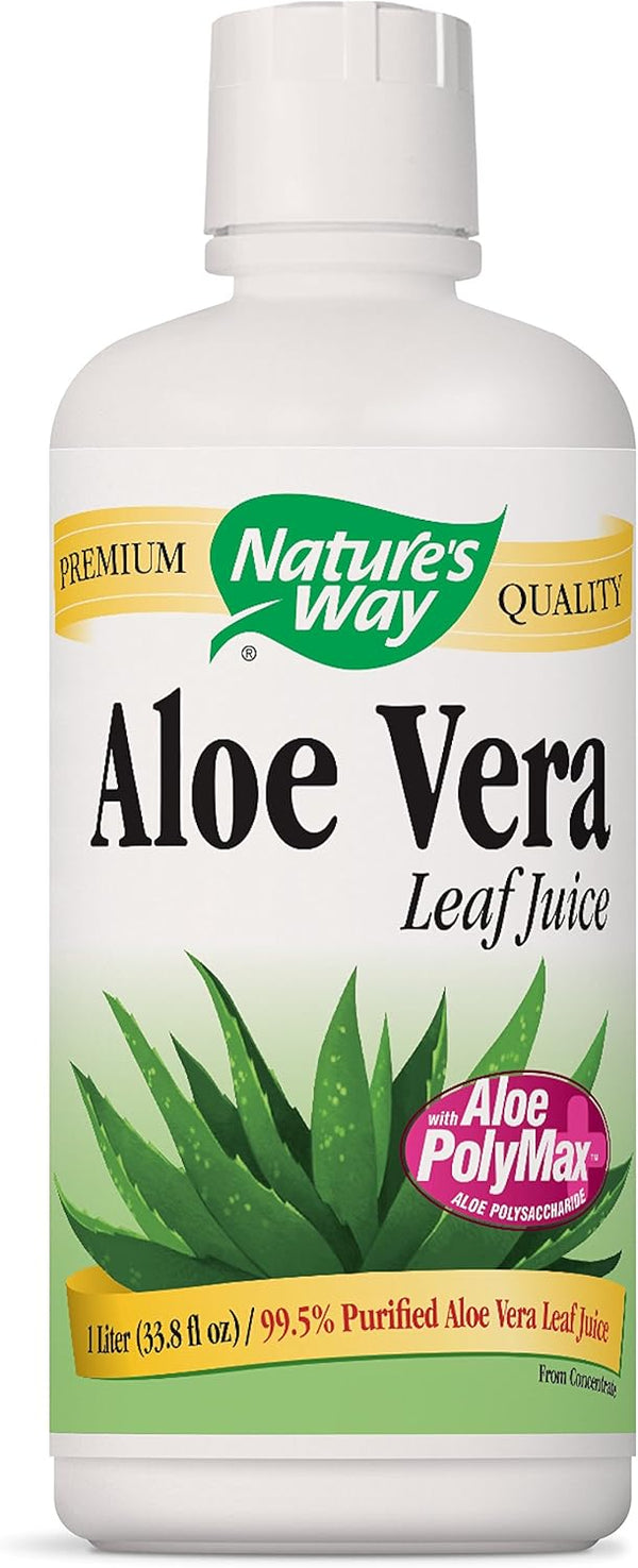 Nature's Way Aloe Vera Whole Leaf Juice, 1 Liter (Pack of 2)