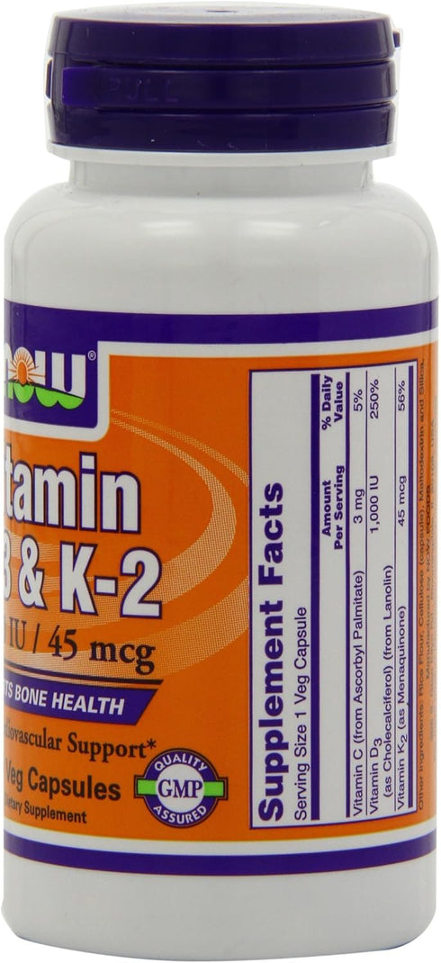 Vitamin D-3 & K-2, 120 VegiCaps (Pack of 2)