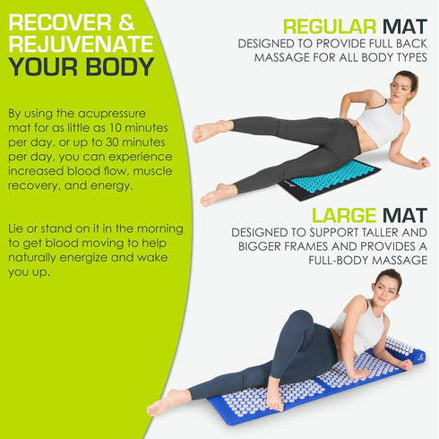 ProsourceFit Acupressure Mat and Pillow Set for Back/Neck Pain Relief and Muscle Relaxation