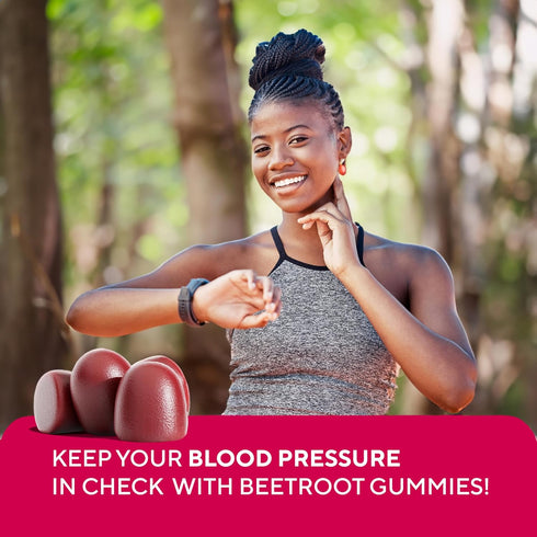 Cardio Beet Gummies 2600mg - Nitric Oxide Gummies with Beet Root, Grape Seed Extract, CoQ10, Vitamin C & B12, 60 Count
