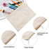 10 Pieces Cosmetic Bag - Multipurpose Makeup Bag with Zipper, Cotton Canvas Travel Toiletry Pouch (L, Beige)