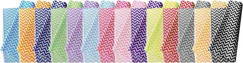 Flexicore Packaging Metallic Silver Zig Zag Chevron Gift Wrap Tissue Paper, 15 Inch X 20 Inch, 10 Sheets, Silver for
