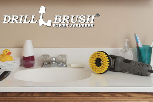 Cleaning Supplies - Threaded 5-inch Commercial Scrub Brush for Electric, Pneumatic Polishers