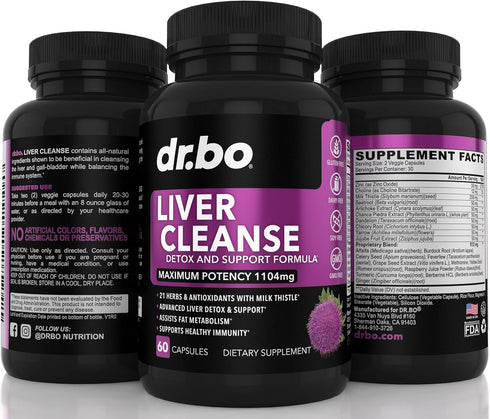 Liver Cleanse Detox Support Supplement - Complete Health Repair Pills with Artichoke, Berberine, Turmeric