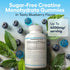 Sugar-Free Creatine Monohydrate Gummies (1g/Gummy) for Muscle Support, Energy, Cognitive Function - Non-GMO, Vegan