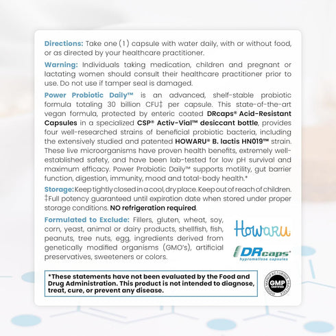 Pure Therapro Rx Power Probiotic Daily, 30 Acid-Resistant Capsules, 30 Billion CFU, No Refrigeration Required