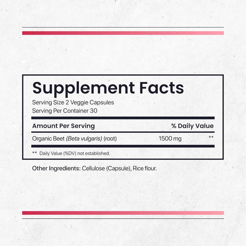 Nature's Pure Blend Organic Beets Capsule, Support Blood Flow, Blood Pressure & Heart Health, Energy Booster