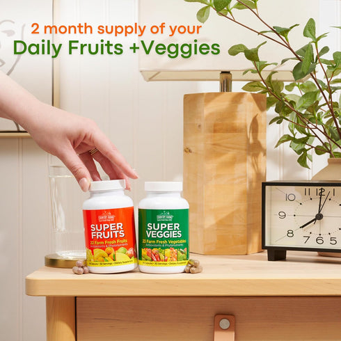 COUNTRY FARMS Fruits and Vegetables Supplement - 180 Fruit & 180 Veggie Capsules, 60 Servings