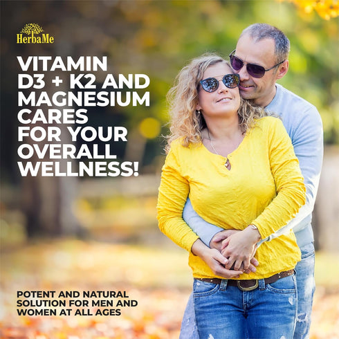 Vitamin D3 5000 IU + K2 with Magnesium Bisglycinate, 90 Capsules, Immune Support, Promotes Heart & Bone Health