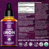 Iron Supplement for Women & Men, Organic Liquid Iron Drops for Adults with MCT Oil, 2 Fl Oz, Immune Support