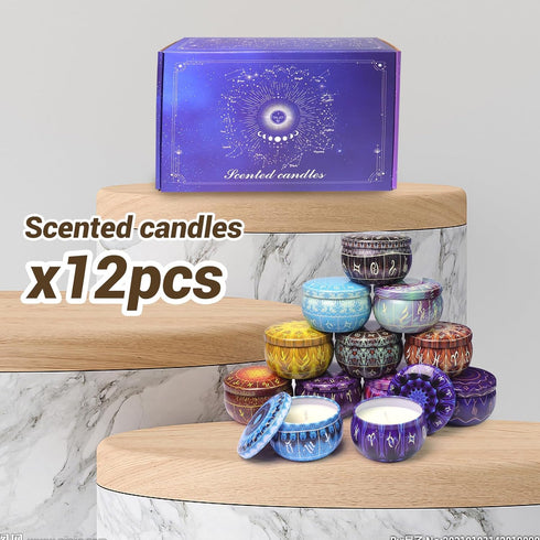 HOFOGOTOWIN Set, 12 Pack Set Zodiac Scented Candles Gifts Soy Wax Travel Aromatherapy Candles with Essential Oils