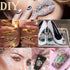 Canvalite 1500PCS Champagne Rhinestones, Flat Back Gems with Tweezers and Dotting Pen for Nail Art and Crafts