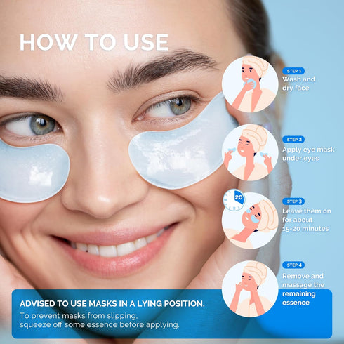 Enaskin Naturals Under Eye Patches for Dark Circles: 30 Pairs Retinol Collagen Eye Gels Mask for Anti Aging