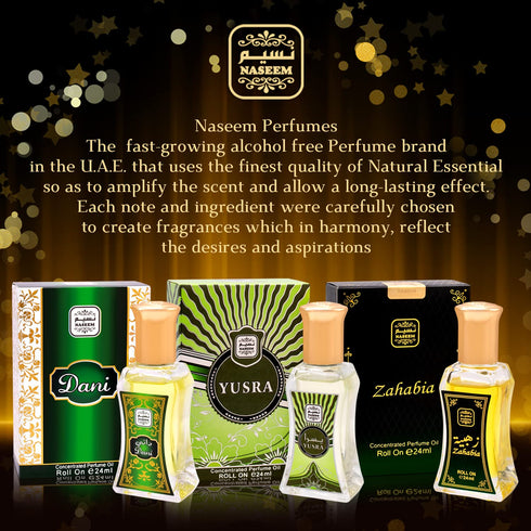 Naseem Zahabia Roll on Perfume, Alcohol Free Arabian Perfume Oil for Women - Berry & Fruity Scent 0.81 Fl Oz