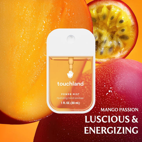 Set 3 1 OZ Touchland Hydrating Hand Sanitizer Spray Tropical Trio (Mango Passion, Beach Coco, Wild Watermelon) x FL