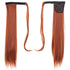 SWACC Women Long Straight/Curly Wavy Wrap Around Ponytail Extension, Synthetic Hair Piece Clip in Dark Copper Red