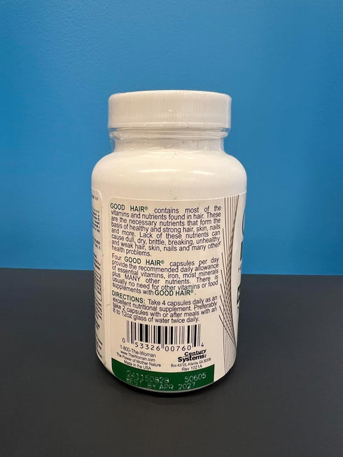 Century Systems Good Hair Maximum Strength, Supports Hair, Skin, & Nails (60 Capsules)