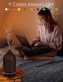Essential Oil Diffuser, Handcrafted Ceramic Ultrasonic Cool Mist Air Diffuser, 9 Colors Night Light with Timer (Black)