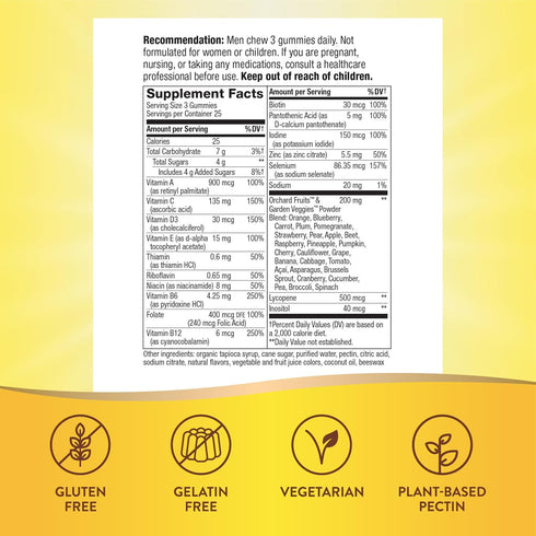 Gummy 75 Gummies (Packaging Nature's Way Alive! Men's Premium Multivitamin, Supports Healthy Heart, Muscle Function*