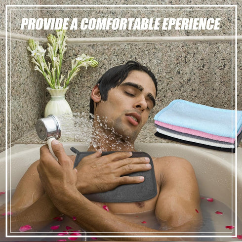Tudomro 10 Pieces Double Sided Man Wash Cloths - Bath Exfoliating Body Face Washcloths (Multicolor, 10.2 x 8.7 Inch)