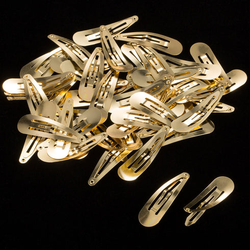 Hotop 50 Pack Gold Hair Clips for Women, Snap Hair Clips Barrettes for Kids, Non-Slip Gold Barrettes