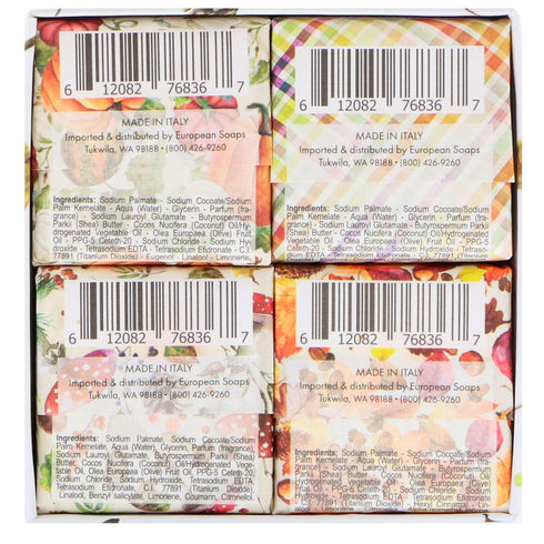 Natale Shea Butter Soap Boutique Luxury Gift Box, Set of 4 (50g Each) - Autunno